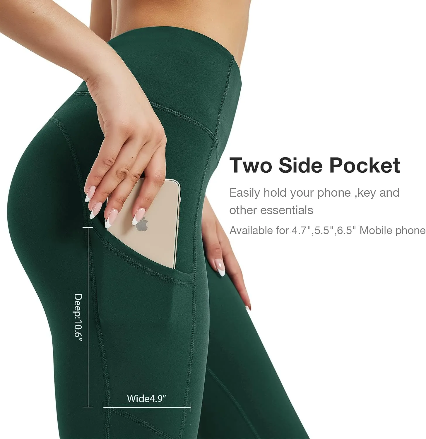 Women's Fleece Lined Leggings with Pocket Water Resistant High Waisted Thermal Winter Yoga Pant for Women Workout