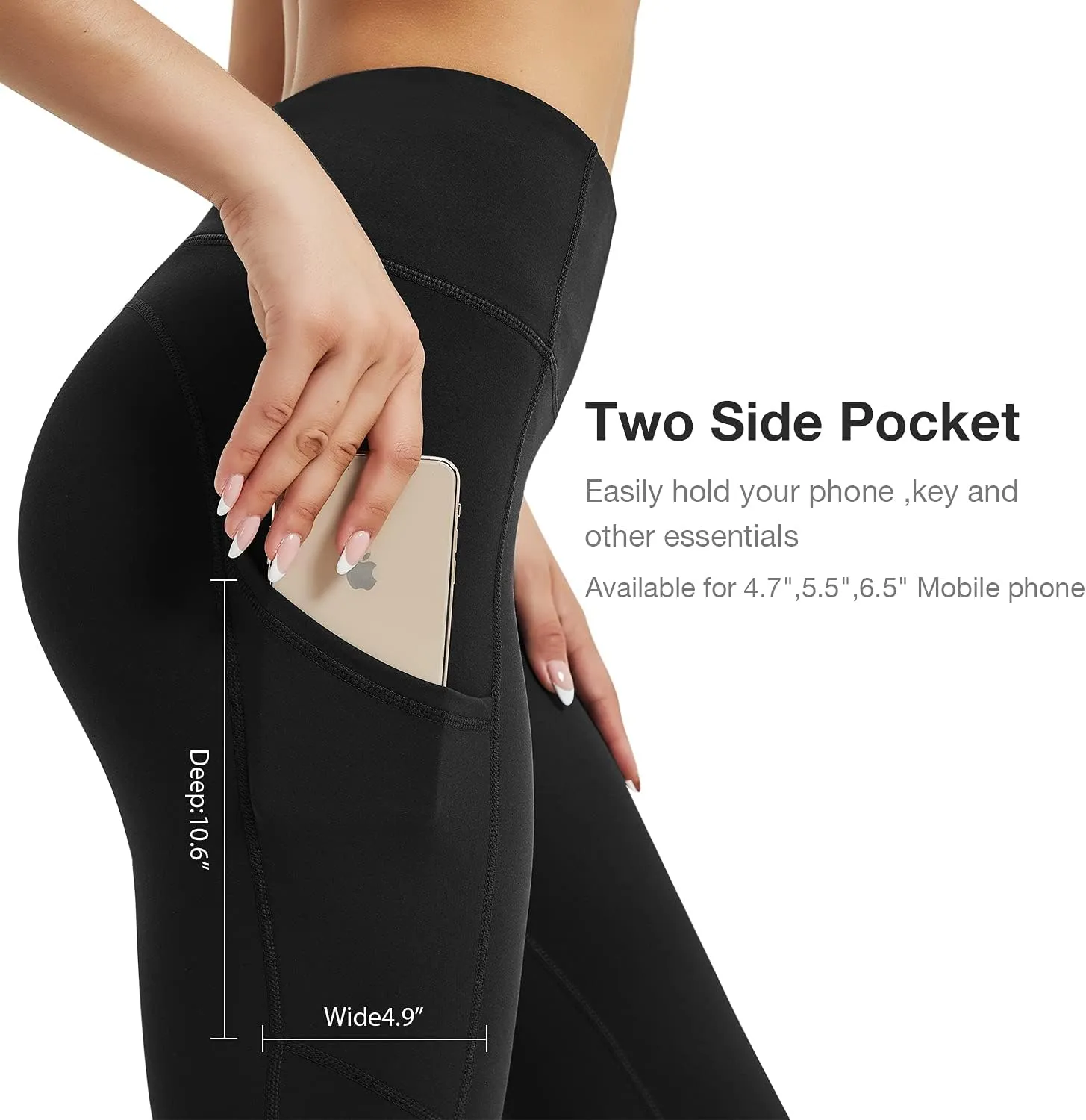 Women's Fleece Lined Leggings with Pocket Water Resistant High Waisted Thermal Winter Yoga Pant for Women Workout
