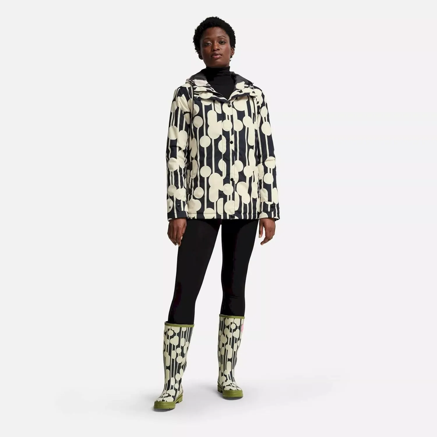 Womens Orla Kiely Waterproof Retro Floral Rain Mac Coat Jacket