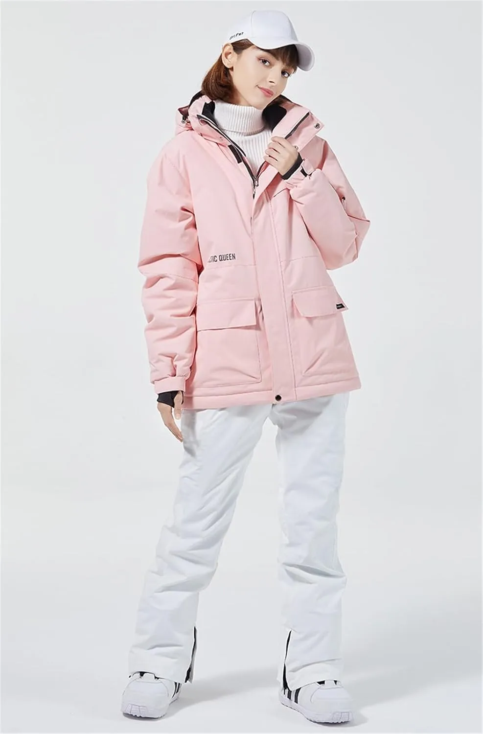 WOWULOVELY Women's Winter Skisuit Waterproof Windproof Ski Jacket and Pants Insulated Snowsuit Snowboarding Coat