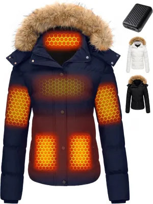 Wulcea Graphene Heated Jacket For Women 12V 18400mAh Fast Charge With Large Capacity