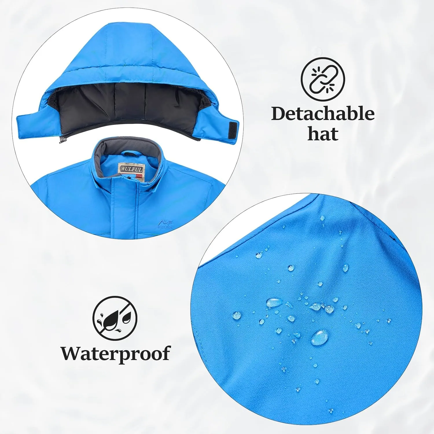 WULFUL Kid's Waterproof Ski Jacket Warm Fleece Hooded Boy's and Girl's Winter Snow Coat Outwear,Windproof RainCoat