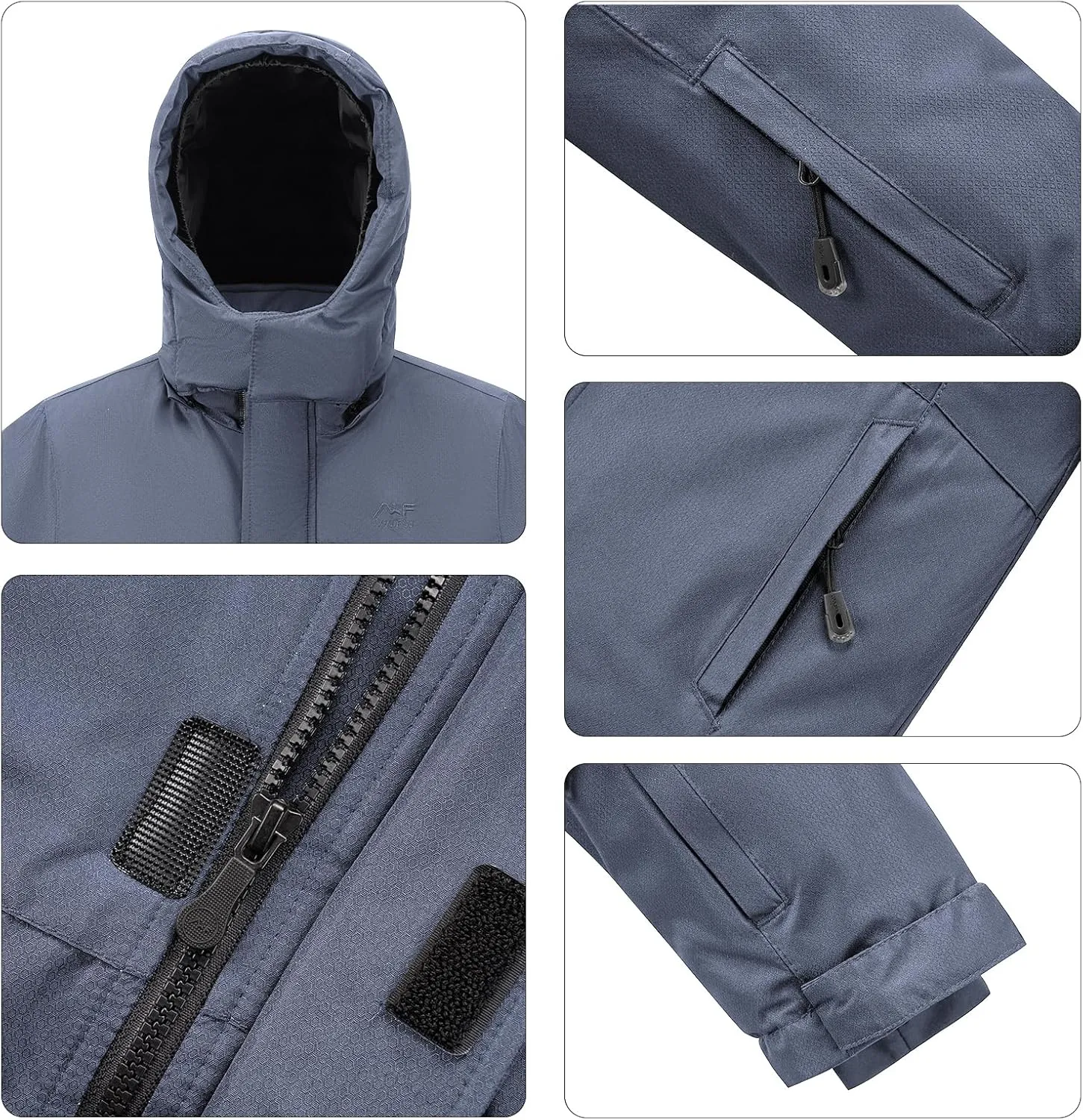 WULFUL Kid's Waterproof Ski Jacket Warm Fleece Hooded Boy's and Girl's Winter Snow Coat Outwear,Windproof RainCoat