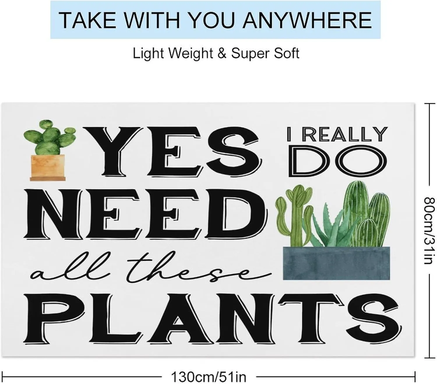Yes I Really Do Need All These Plants Beach Bath Towel Pre-Washed Fade Resistant Compact Travel Towels Personalized Lady Gardeners Flower Pot Picnic Towel 31x51 Inch for Adults, Men, Women