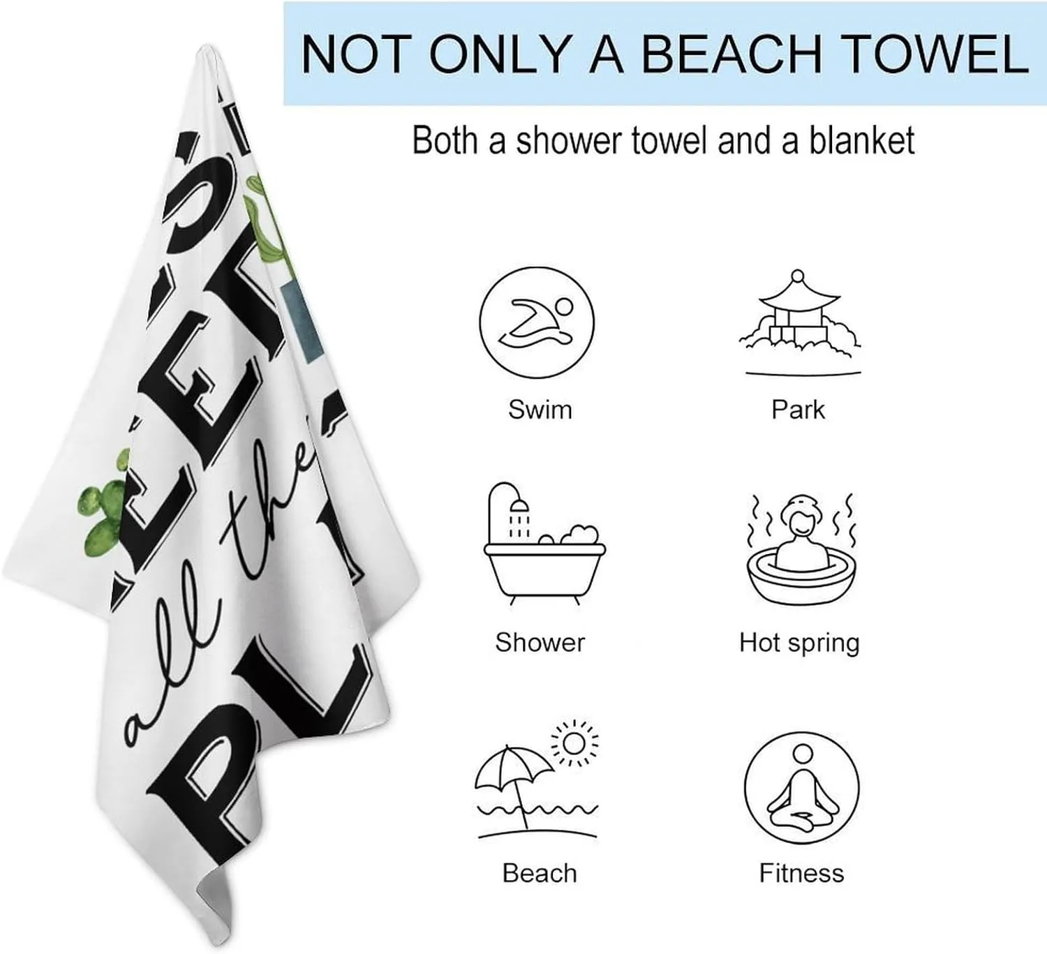 Yes I Really Do Need All These Plants Beach Bath Towel Pre-Washed Fade Resistant Compact Travel Towels Personalized Lady Gardeners Flower Pot Picnic Towel 31x51 Inch for Adults, Men, Women