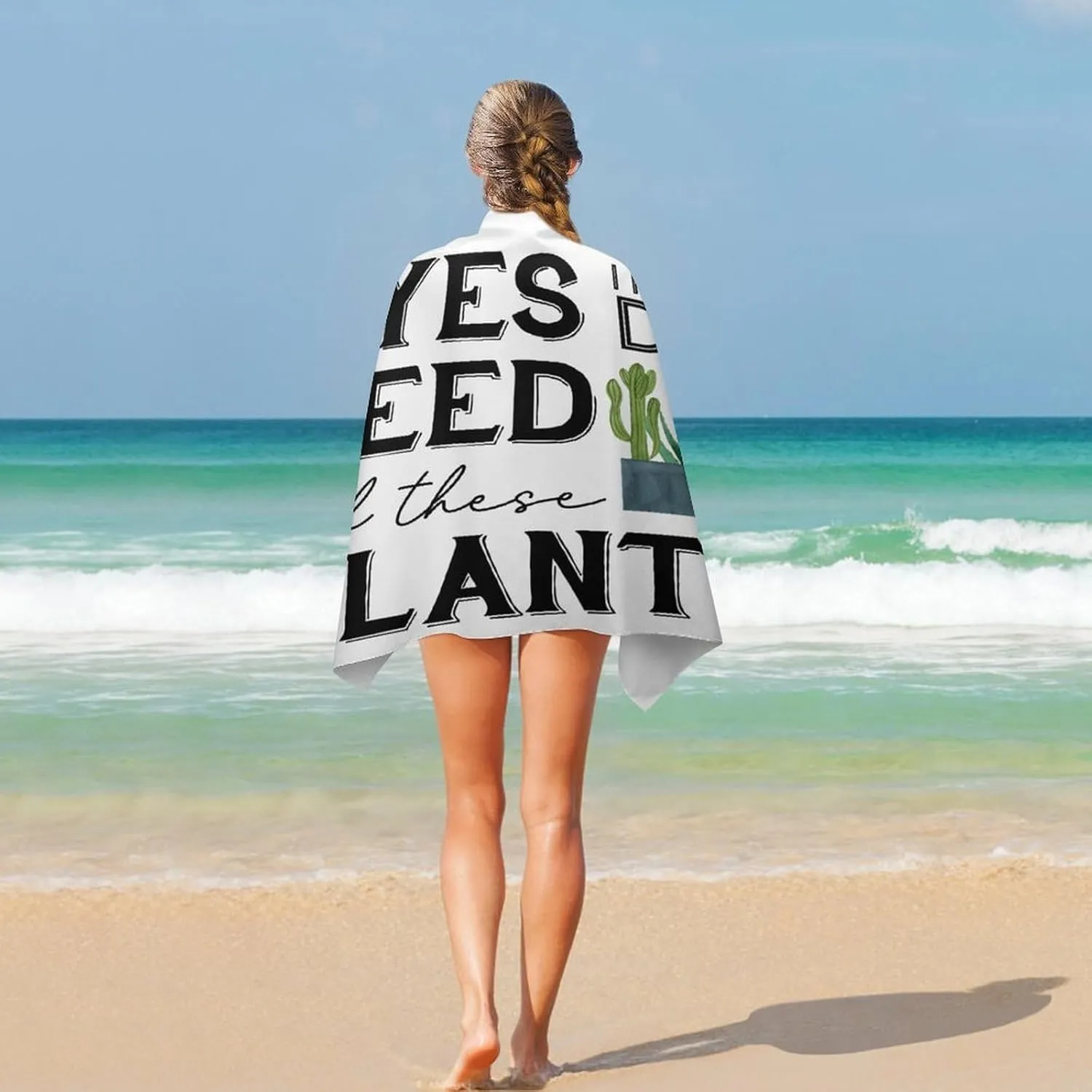 Yes I Really Do Need All These Plants Beach Bath Towel Pre-Washed Fade Resistant Compact Travel Towels Personalized Lady Gardeners Flower Pot Picnic Towel 31x51 Inch for Adults, Men, Women