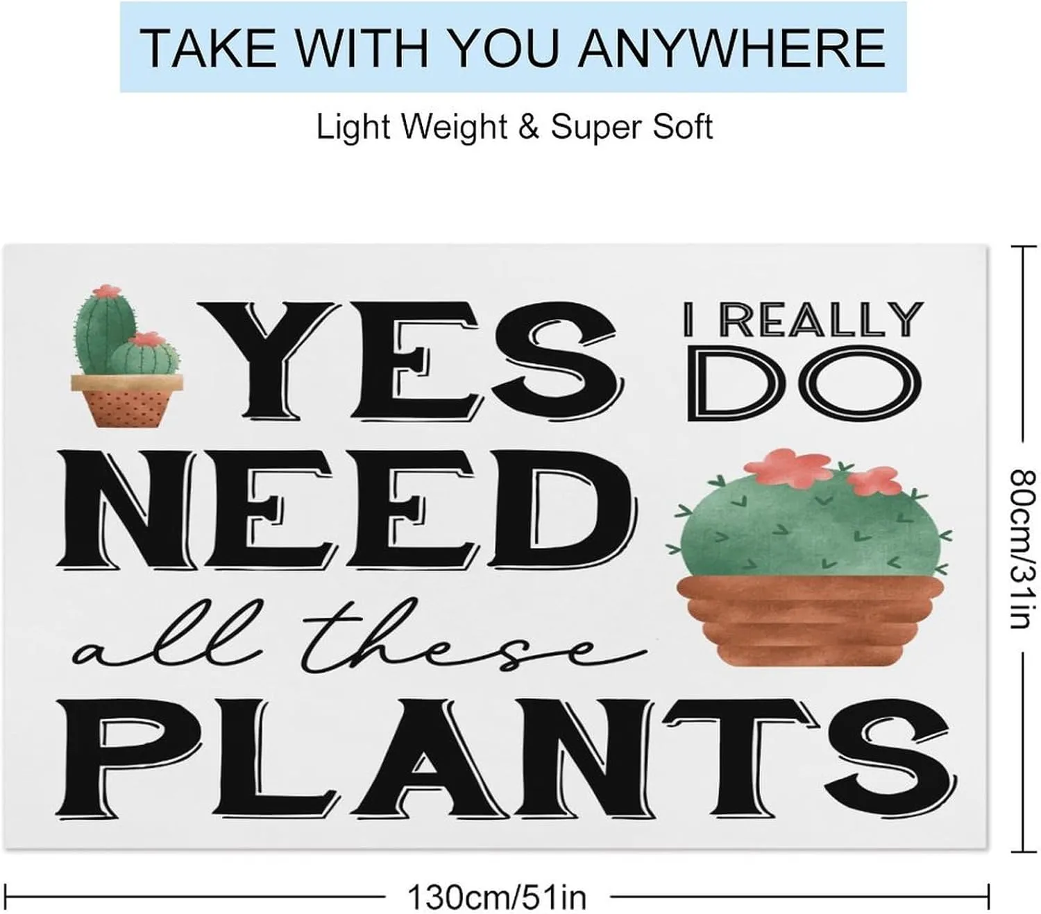 Yes I Really Do Need All These Plants Beach Towel Lightweight Compact No-Shrink Travel Towels Vintage Lady Gardeners Flower Pot Beach Blanket 31x51 Inch for Adults, Men, Women