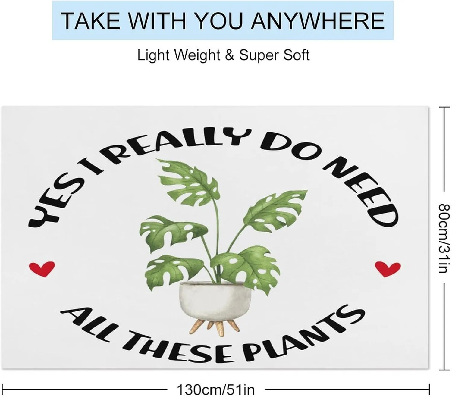 Yes I Really Do Need All These Plants Beach Towel No-Shrink Sand Free Compact Adult Bath Towel Novelty Lady Gardeners Flower Pot Picnic Towel 31x51 Inch for Adults, Men, Women