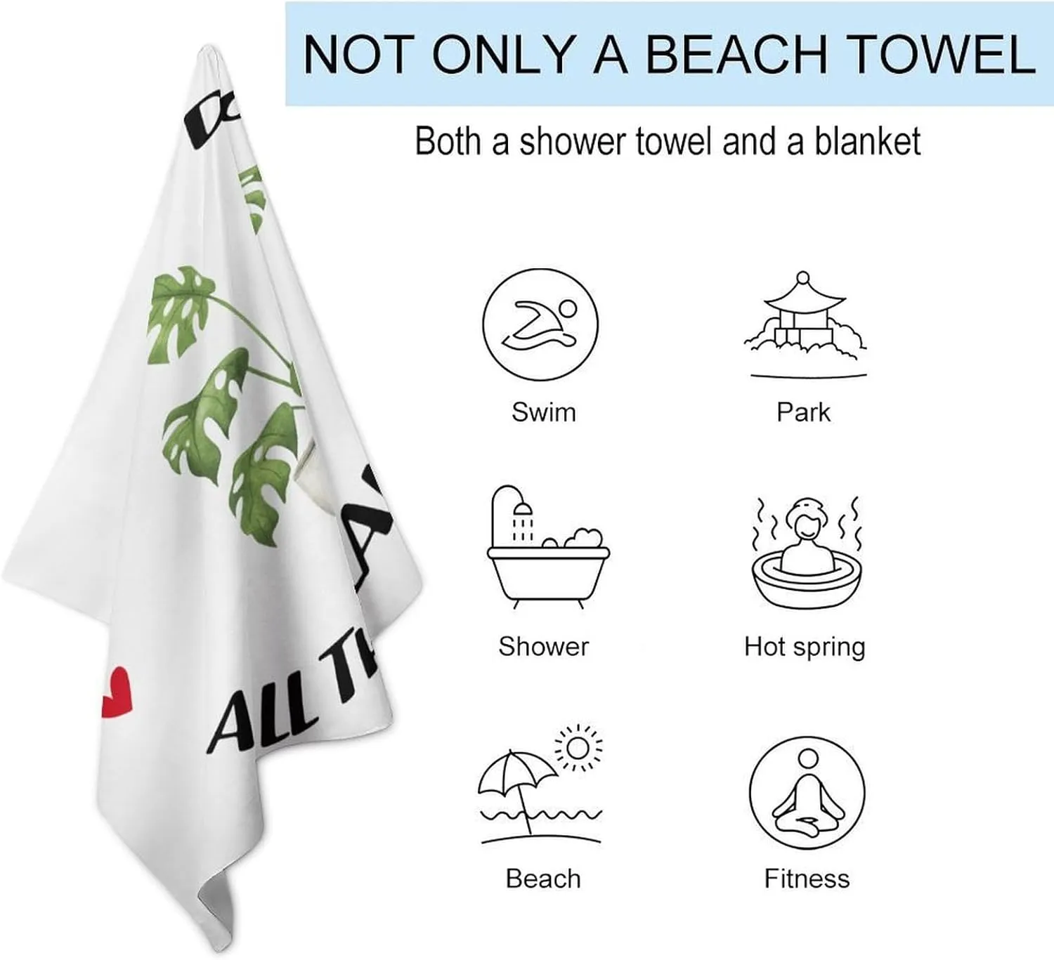 Yes I Really Do Need All These Plants Beach Towel No-Shrink Sand Free Compact Adult Bath Towel Novelty Lady Gardeners Flower Pot Picnic Towel 31x51 Inch for Adults, Men, Women