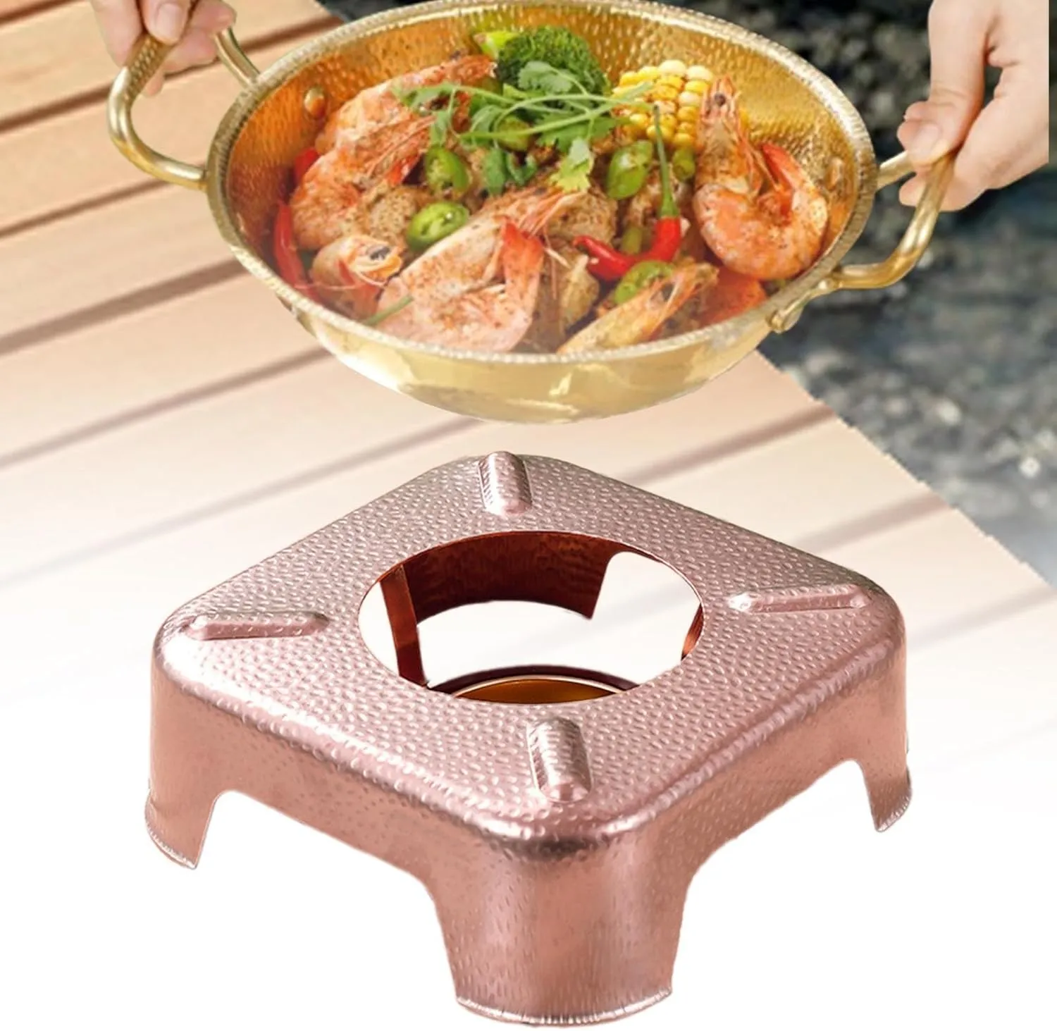 YIJU Alcohol Burner Stainless Steel Compact Lightweight Sturdy Easy to Use Camping Burner Camp Furnace for Trips Outdoor Household, Rose Gold