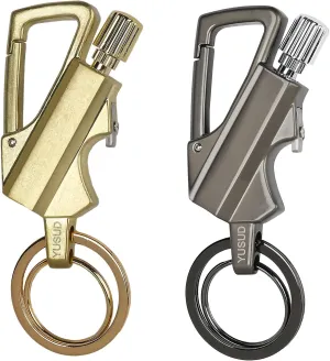 YUSUD 2 Pack Permanent Match Infinity Lighter with Multitool Keychain Bottle Opener, Reusable Waterproof Match Strike Anywhere, Forever Flint Fire Starter for Outdoor Survival, for Men