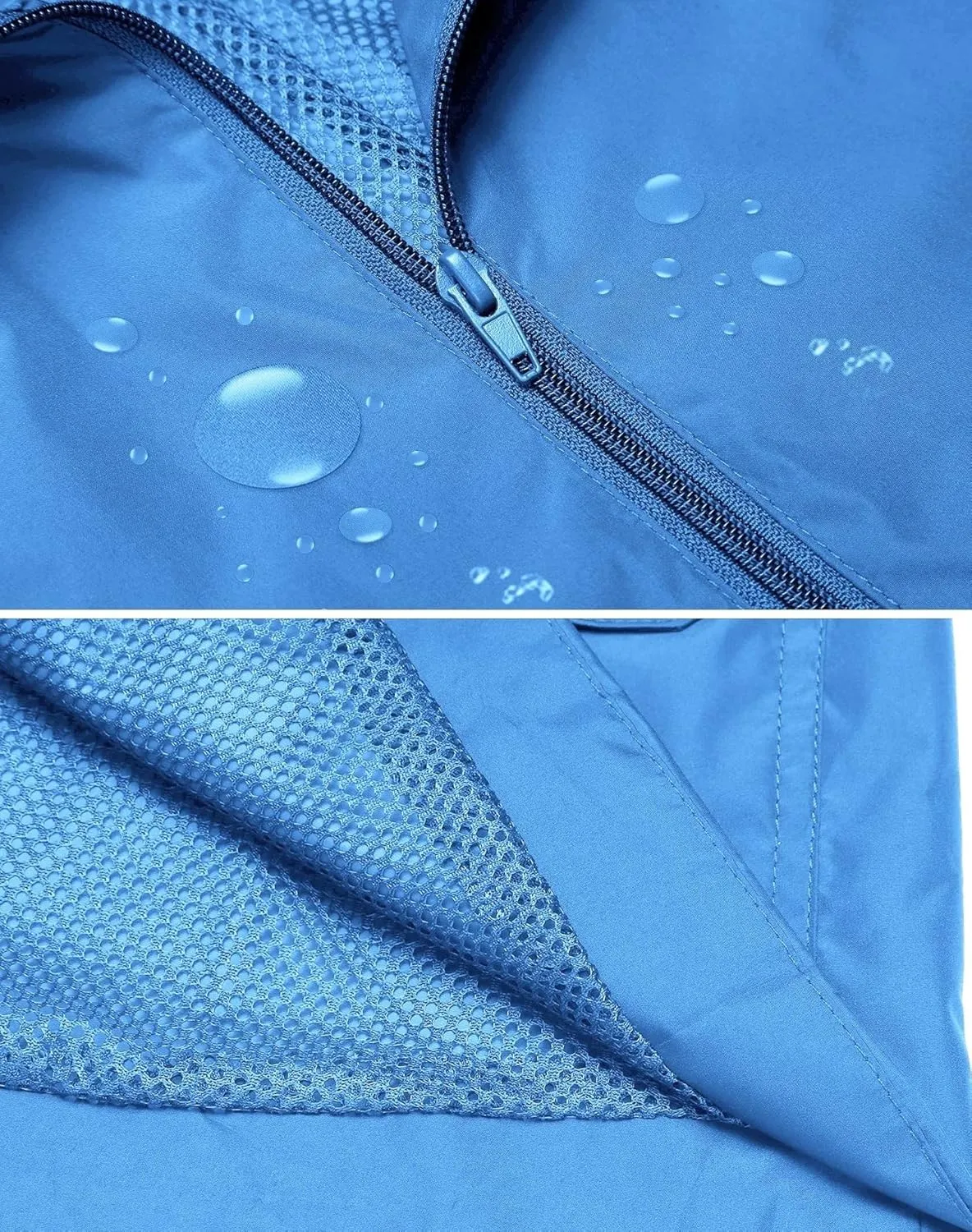 ZHENWEI Rain Jacket Women Waterproof with Lined Raincoat Outdoor Active Travel Hiking